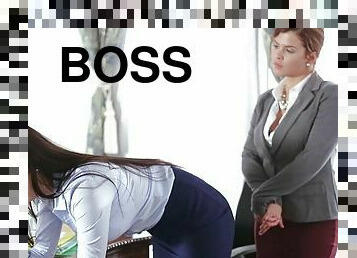 Karlee grey bent over her desk and got her ass smacked by her boss keisha grey
