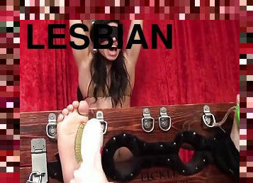 lesbisk, bdsm, kyssar, fetisch, bondage, dominans, brunett, femdom