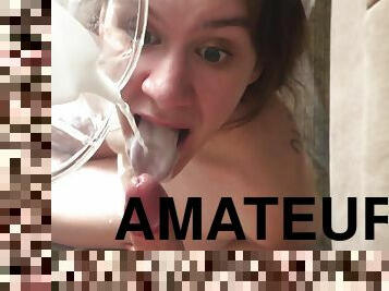 amateur, chorro-de-corrida, adolescente, doble, primera-persona, desagradable, leche, puta-whore, penetración