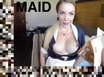 juicy maid served horny guy for cash