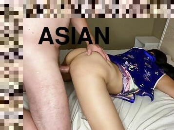 Asian Gets Tied Up And Anal Creampie