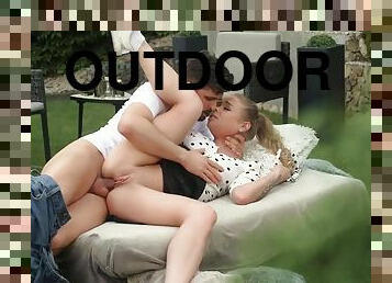 Petite Sucks A Big Cock And Anal Riding Outdoors With Alexa Flexy