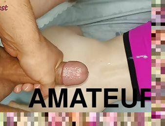 amatir, cumshot-keluarnya-sperma, mainan, sudut-pandang, sperma