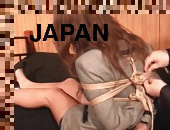 asiatique, japonais, bdsm, bas, fétiche, bâillonnement, bondage, brunette