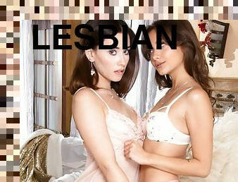 Lovely lesbian sex scene with Alex De La Flor and Aria Lee