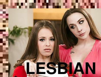 Jillian Janson and Chanel Preston pleasuring each other with their tongues