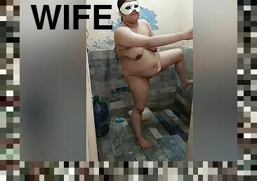 Desi Wife Having Bath