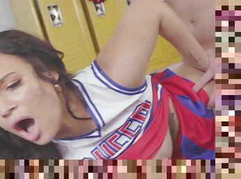 Sexy cheerleader Lexi Victoria gets fucked in the locker room