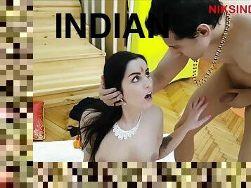 indiano, trio, sperma-sulla-faccia, brunette