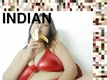 Indian Bitch - Sexy Eating A Banana While Masturbating