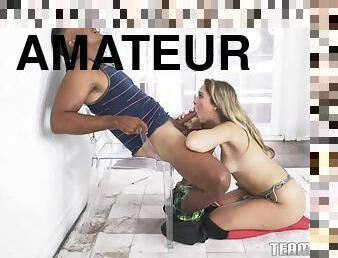 cul, amateur, énorme-bite, fellation-profonde, butin, bas, sur-le-visage, blonde