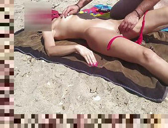 Greek Slut Wife Let Voyeur Oiled Her While Cuckold Husband Filmed