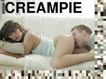 anal, creampie, brunett