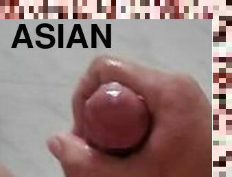 asiatisk, pappa, masturbation, amatör, avrunkning, pov, ensam, farsan