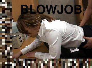 Bitch Yuria Takeda gives blowjob and fucks in the office