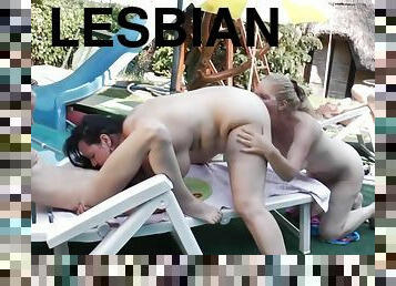 Five Old And Young Lesbians Do Eachother At The Pool With Maxie, Reisha And Alexa K