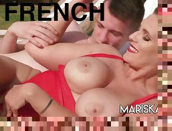 French Sandy Lou - outdoor creampie