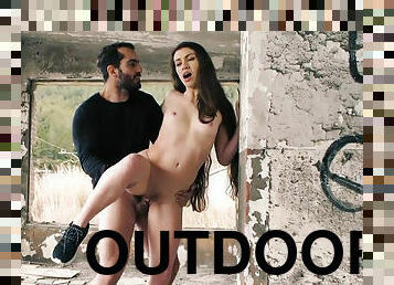 Outdoor sex with petite brunette Tiffany Doll