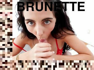 synsvinkel, i-ansigtet, brunette, smæk