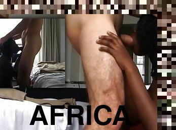 AFRICAN SEX JOURNEY - Ebony teen black skin perfect shower cum canvas after cock riding