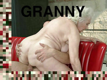 Horny granny Norma is always down for some young cock up her pussy