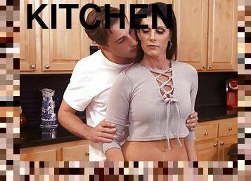 India Summer allows her son's buddy eat & fuck her wet pussy in the kitchen