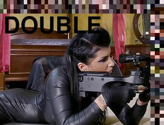 Romi Rain in a double-crossing interracial gangbang