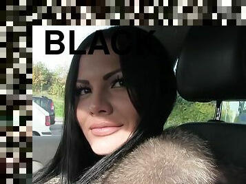 Hottie Amanda Black flashing on public and fucking in car