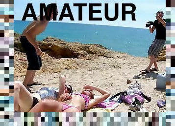 utomhus, fitta-pussy, amatör, cumshot, hardcore, hemmagjord, porrstjärna, strand, ansiktssprut, vacker