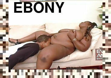 Slim Ebony Thug Eats Bald Pussy Of Lustful Black BBW Whore