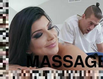 Romi Rain's big booty is shining as a guy fucks her from behind