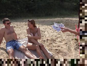 Czech Swingers Seduce Young Couple On The Beach