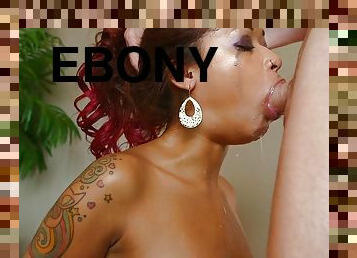 Redhead Ebony Girl Has Deep Throat - FUCK MOVIE