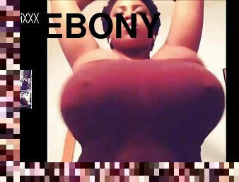 Succulent ebony with huge melons desperately needs your attention