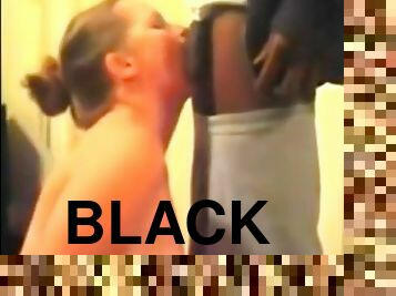 BBC face fucks white bitch then cums hard in her throat