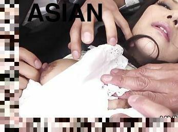 Asian amateur brunette gangbang video