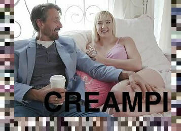 pappa, gammal, creampie, 18år, äldre, farsan