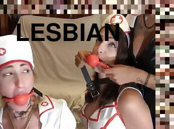 enfermera, lesbiana, jóvenes18, fetichista, amante, uniforme, dominación