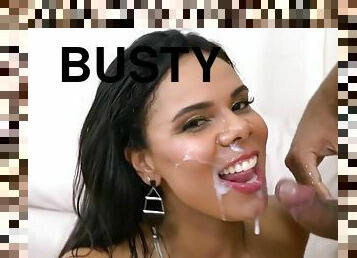 Assfucking busty latina and facial