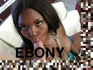 Big tits Ebony MILF blowjob hardcore