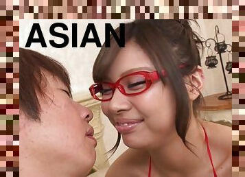Asian lustful stunner hard sex video