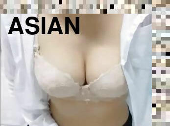 asiatisk, röv, storatuttar, masturbation, orgasm, mogen, mamma, thailändsk, college, naturlig