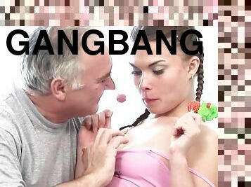 Kinky teen and oldmen gangbang crazy adult clip