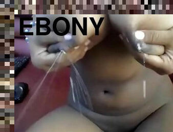 Lactating ebony bitch - Latina squirting milk on webcam