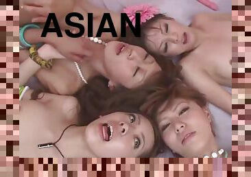 asiático, orgía, adolescente, sexo-en-grupo, locura, pelirroja