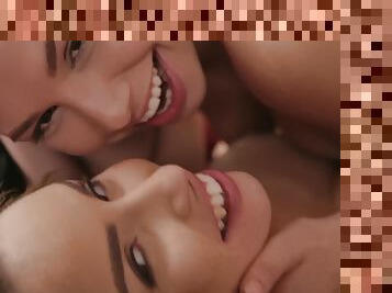 Sensual young lesbians horny sex clip