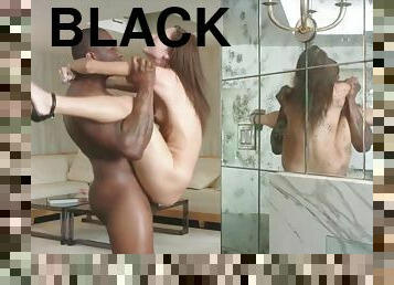 fellation, interracial, black, couple, jeune-18, rasé, cow-girl, cocu, face-sitting, talons-hauts