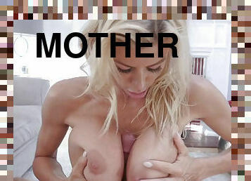 storatuttar, gigantisk, mamma-och-pojke, fru, mogen, avsugning, milf, mamma, pov, blond