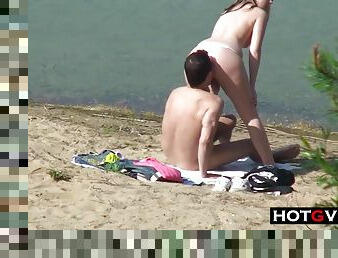 en-plein-air, public, amateur, fellation, ejaculation-sur-le-corps, ados, hardcore, cam, couple, plage