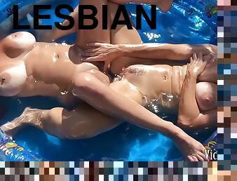 Rachel Oiled Up And Fucked By A Lesbian
